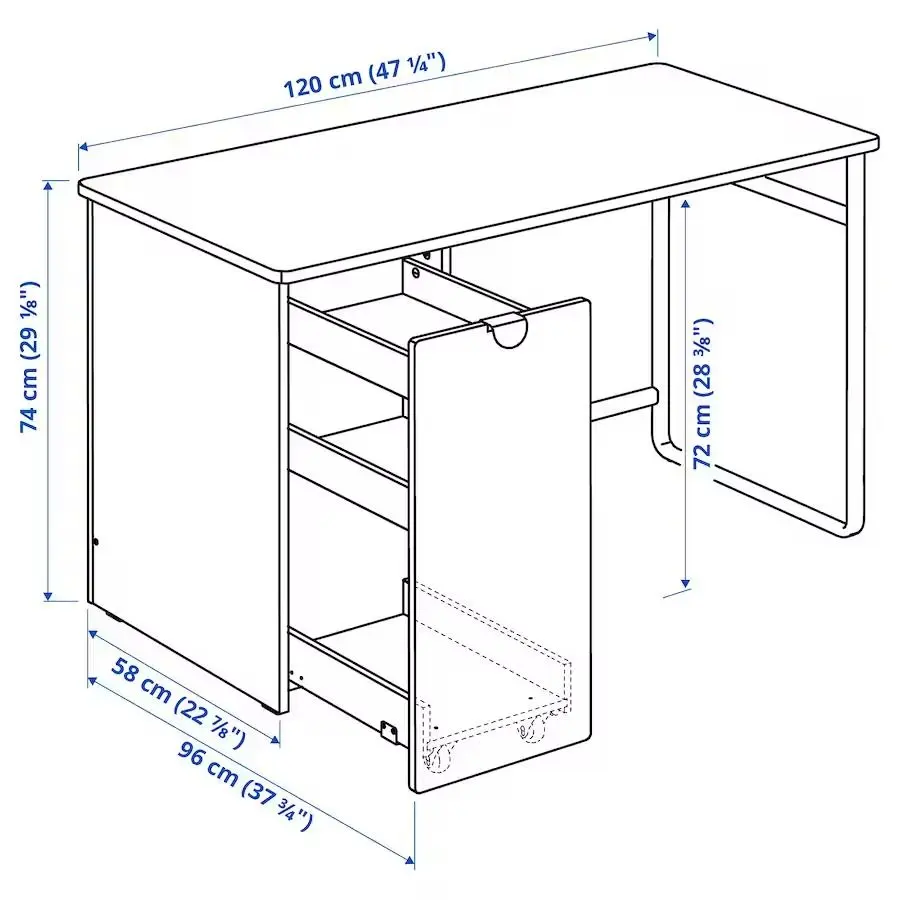 Masa de birou Ikea Larande 120x58 (Alb)