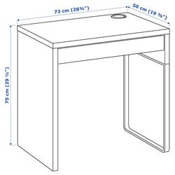 Masa de birou Ikea Micke 73x50 (Alb) Thumb