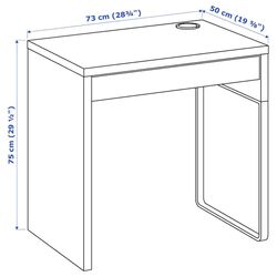 Masa de birou Ikea Micke 73x50 (Negru-maro) Thumb