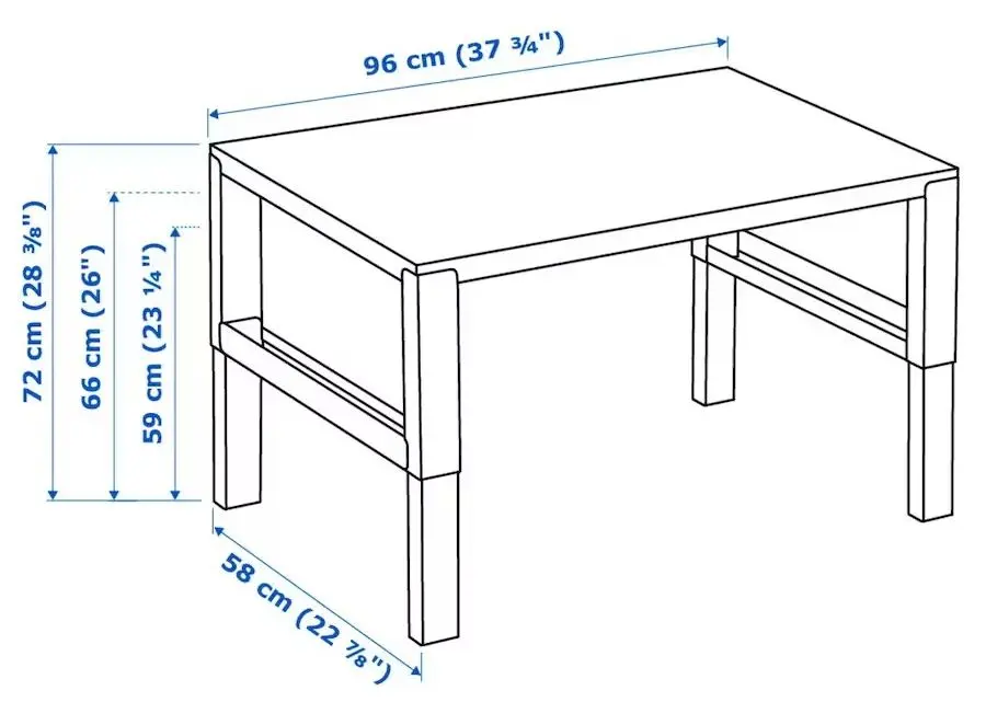 Masa de birou Ikea Pahl 96x58 (Alb/Turcoaz)