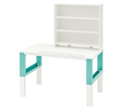 Masa de birou Ikea Pahl cu etajera 96x58 (Alb/Turcoaz)