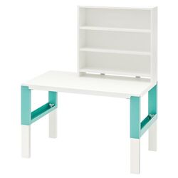 Письменный стол Ikea Pahl со стеллажом 96x58 (Белый/Бирюзовый)