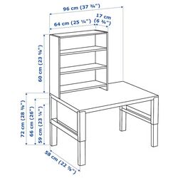 Masa de birou Ikea Pahl cu etajera 96x58 (Alb/Turcoaz) Thumb
