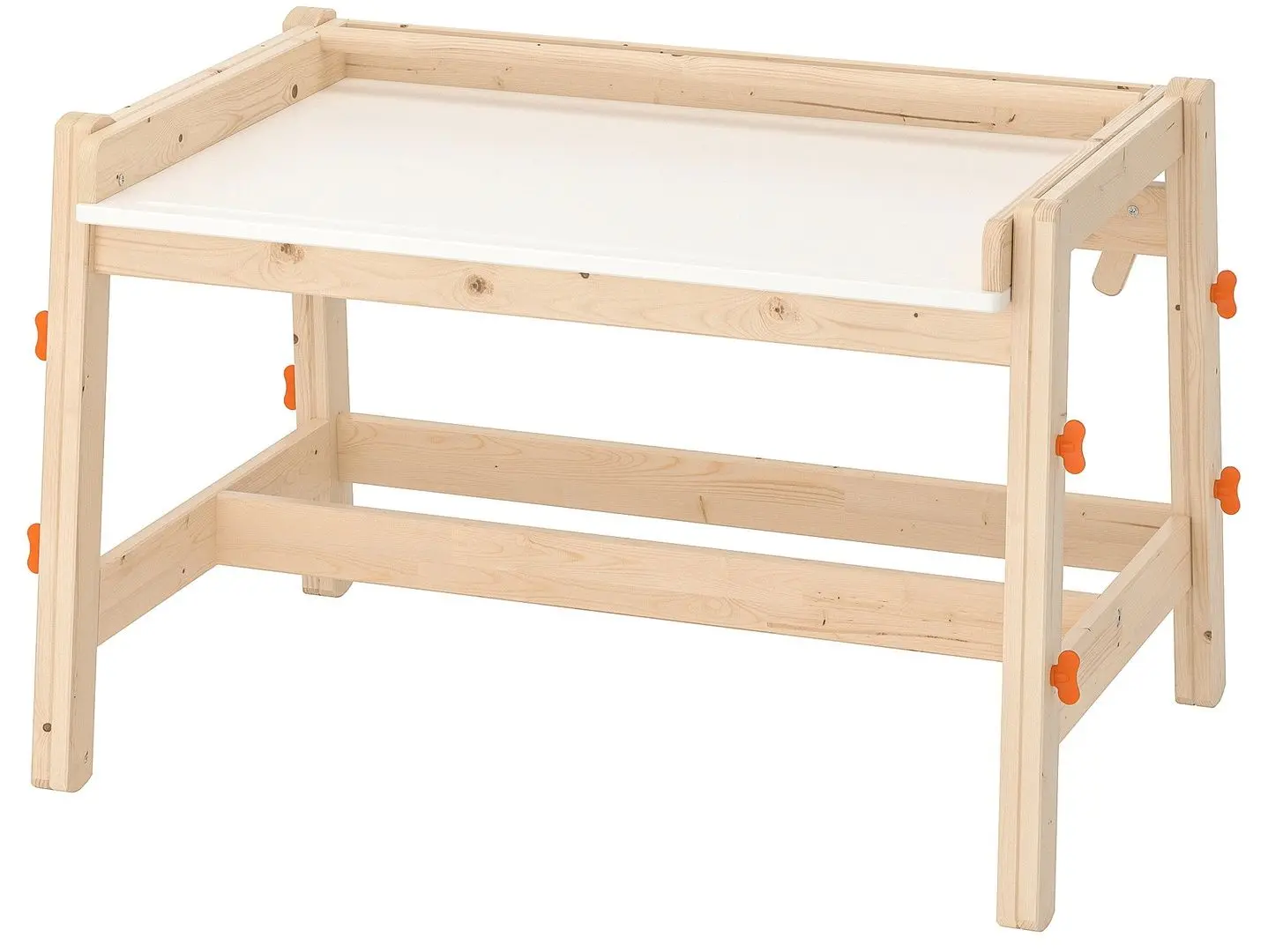 Masa de birou reglabila Ikea Flisat (Natural/Alb)