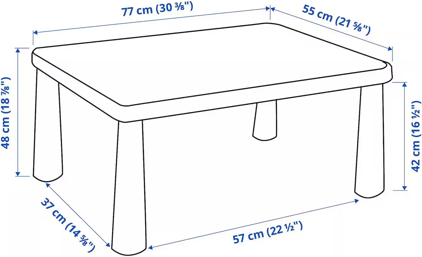 Masa pentru copii Ikea Mammut 77x55 (Verde deschis)