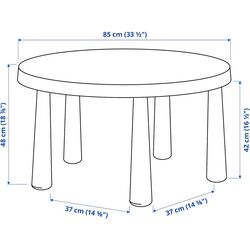 Стол детский Ikea Mammut 85cm (Голубой) Thumb