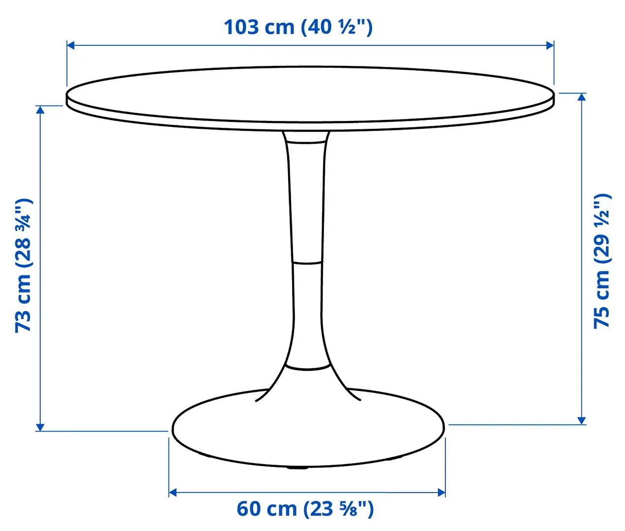 Стол Ikea Docksta 103см (Белый)
