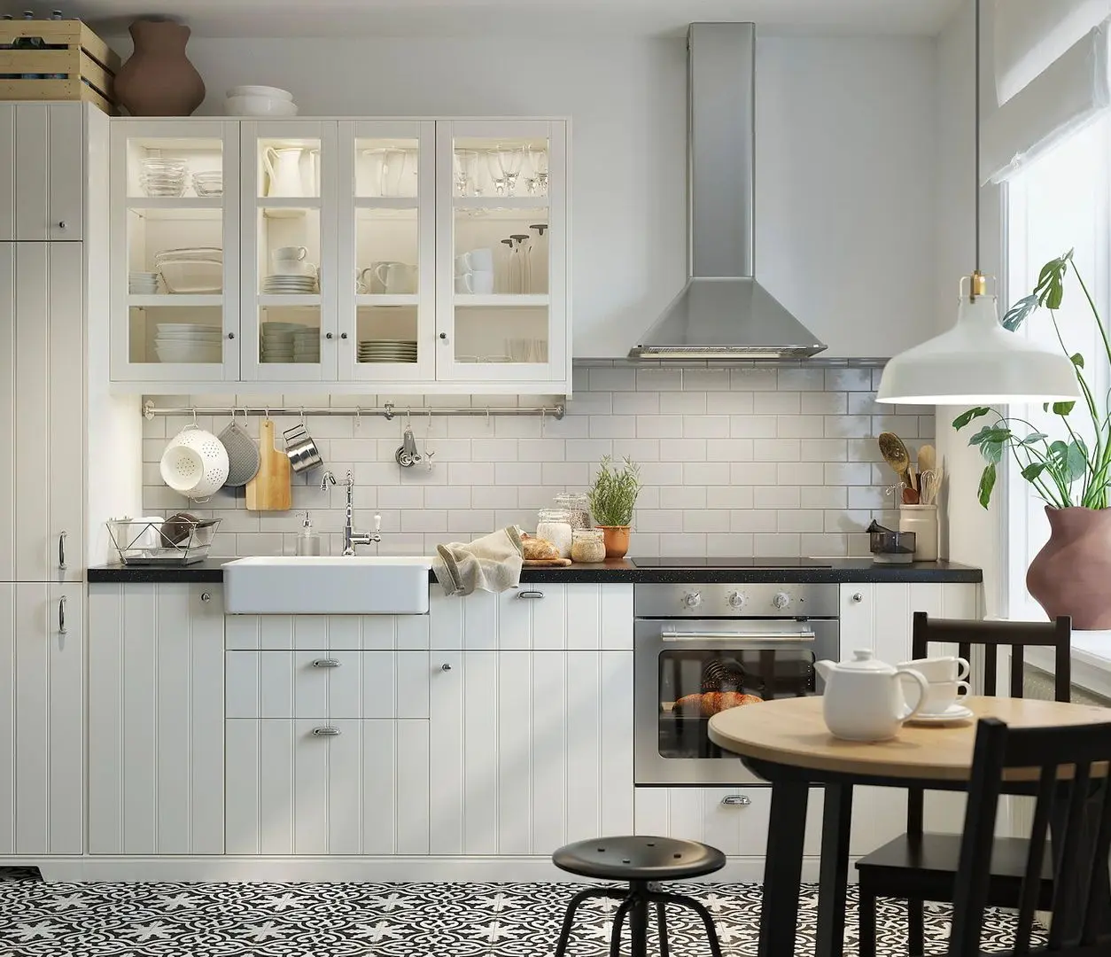 Masa Ikea Gamlared 85 (Aspect Antichizat/Negru)