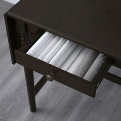 Masa Ikea Ingatorp cu extensie plianta 65/123x78 (Negru-Maro) Thumb