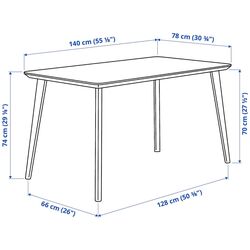 Masa Ikea Lisabo 140x78cm (Furnir frasin) Thumb