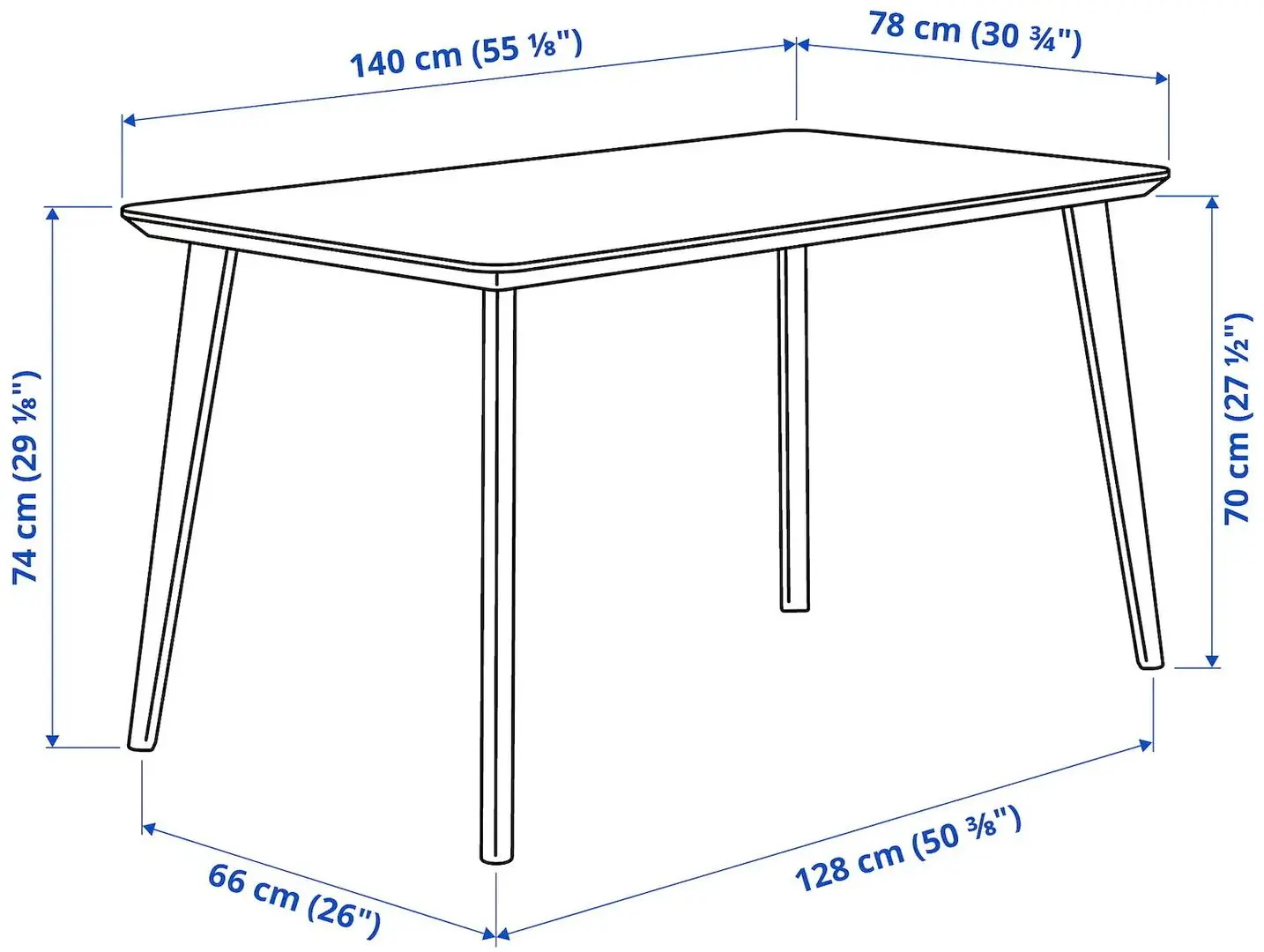 Masa Ikea Lisabo 140x78cm (Furnir frasin)