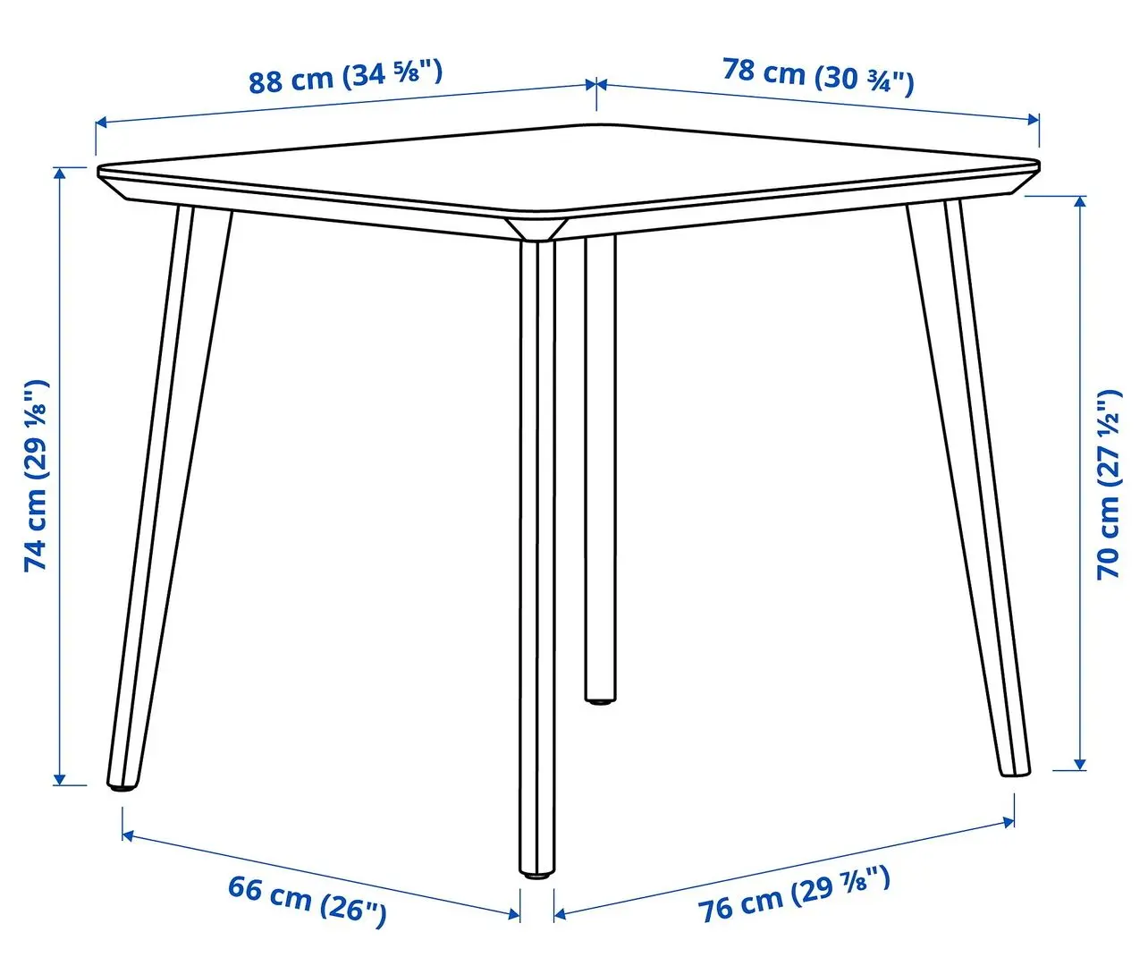 Masa Ikea Lisabo 88x78cm (Furnir frasin)