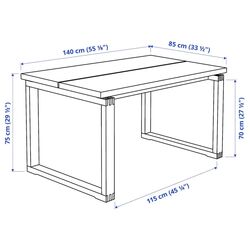 Masa Ikea Morbylanga 140x85 (Furnir Stejar/Vopsit Maro) Thumb