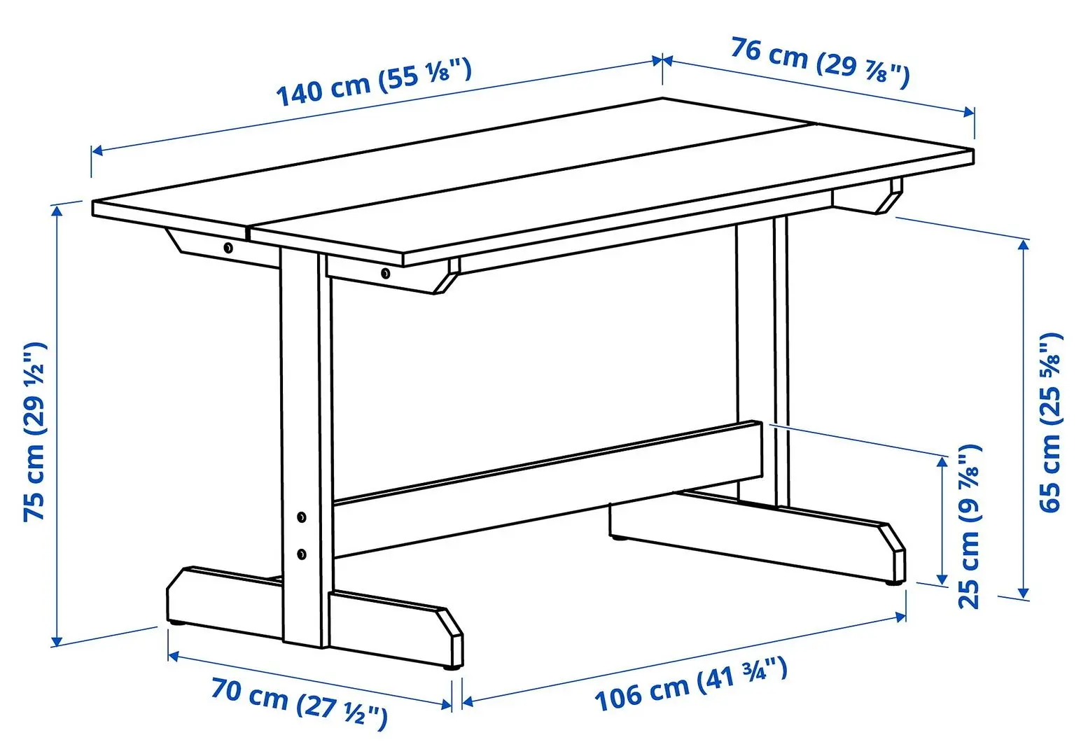 Стол Ikea Nackanas 140x76см (Акация)