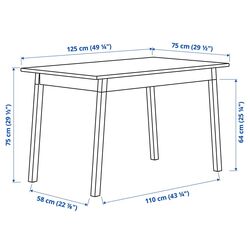 Masa Ikea Pinntorp 125x75 (Maro Deschis Vopsit/Vopsit Alb) Thumb