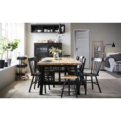 Masa Ikea Skogsta 235x100cm (Acacia/Negru) Thumb