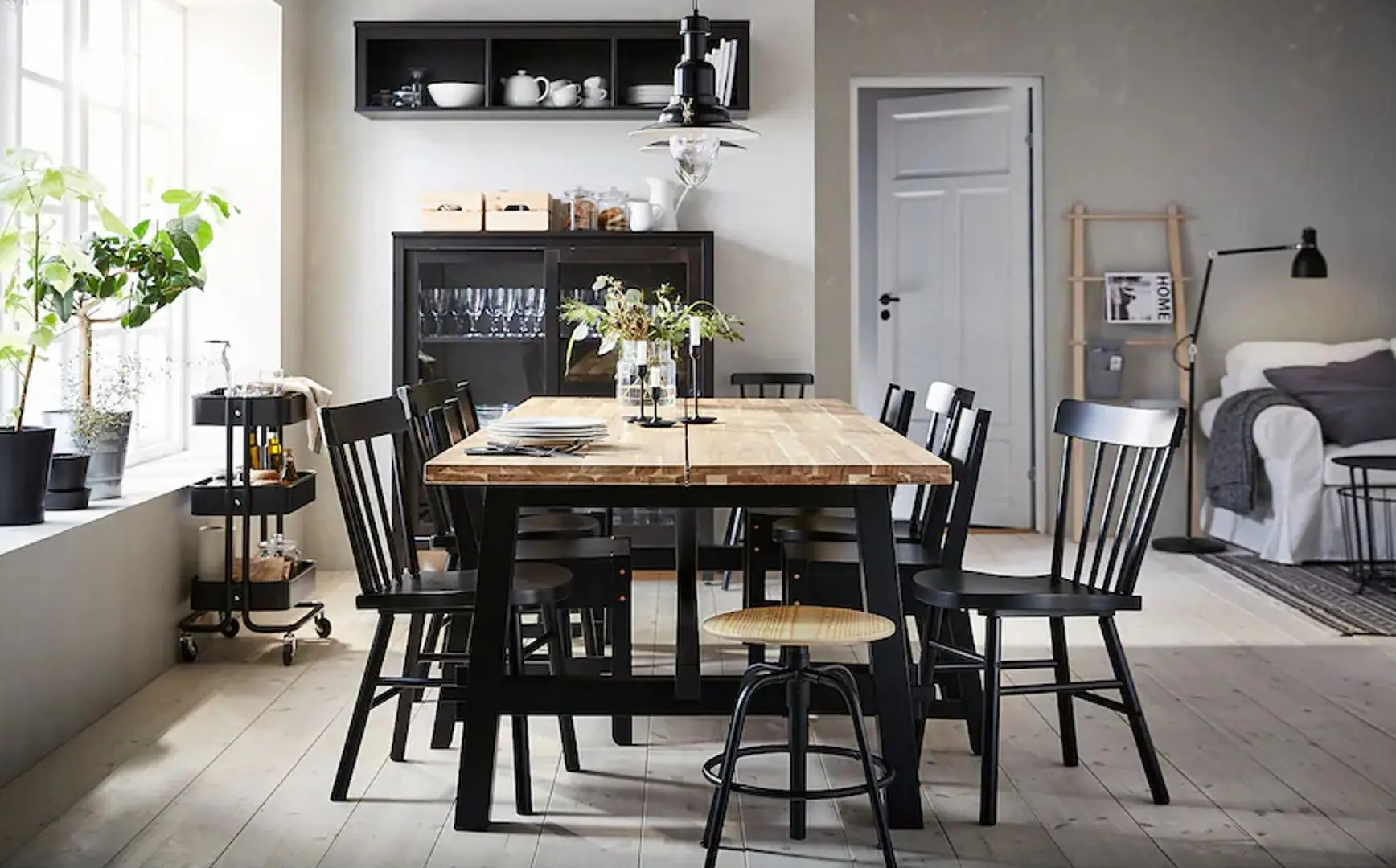 Masa Ikea Skogsta 235x100cm (Acacia/Negru)