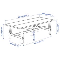 Masa Ikea Skogsta 235x100cm (Acacia/Negru) Thumb