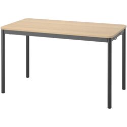 Стол Ikea Tommaryd 130x70 cm (Дубовый шпон Беленый/Антрацит)