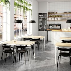 Стол Ikea Tommaryd 130x70см (Дубовый шпон/Белый) Thumb