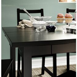 Masa extensibila Ikea Nordviken 152/223x95 (Negru) Thumb