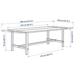 Masa extensibila Ikea Nordviken 210/289x105cm (Alb) Thumb