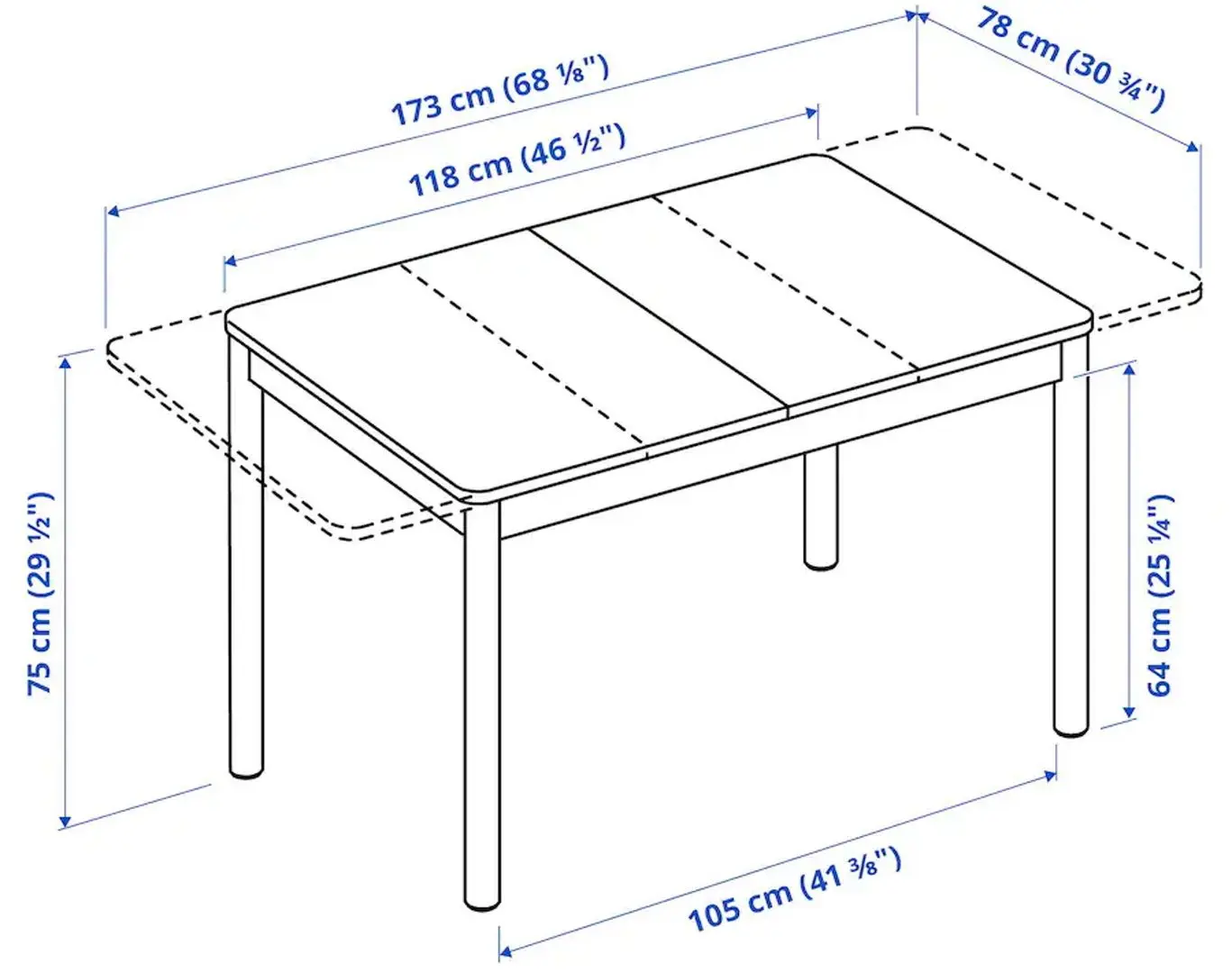 Masa extensibila Ikea Ronninge 118/173x78cm (Mesteacan) - 5