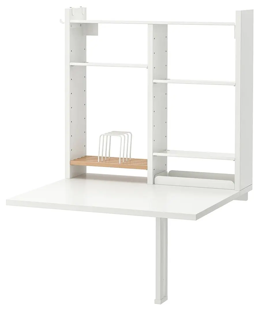 Masa rabatabila de perete Ikea Norberg cu depozitare 64x60 (Alb)