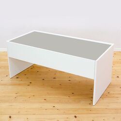 Стол с отделениями для хранения Ikea Dundra (Белый/Серый)