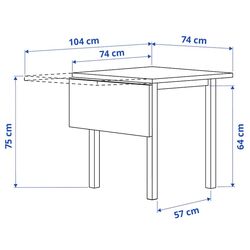 Masa extensibila Ikea Nordviken 74/104x74cm (Negru) Thumb