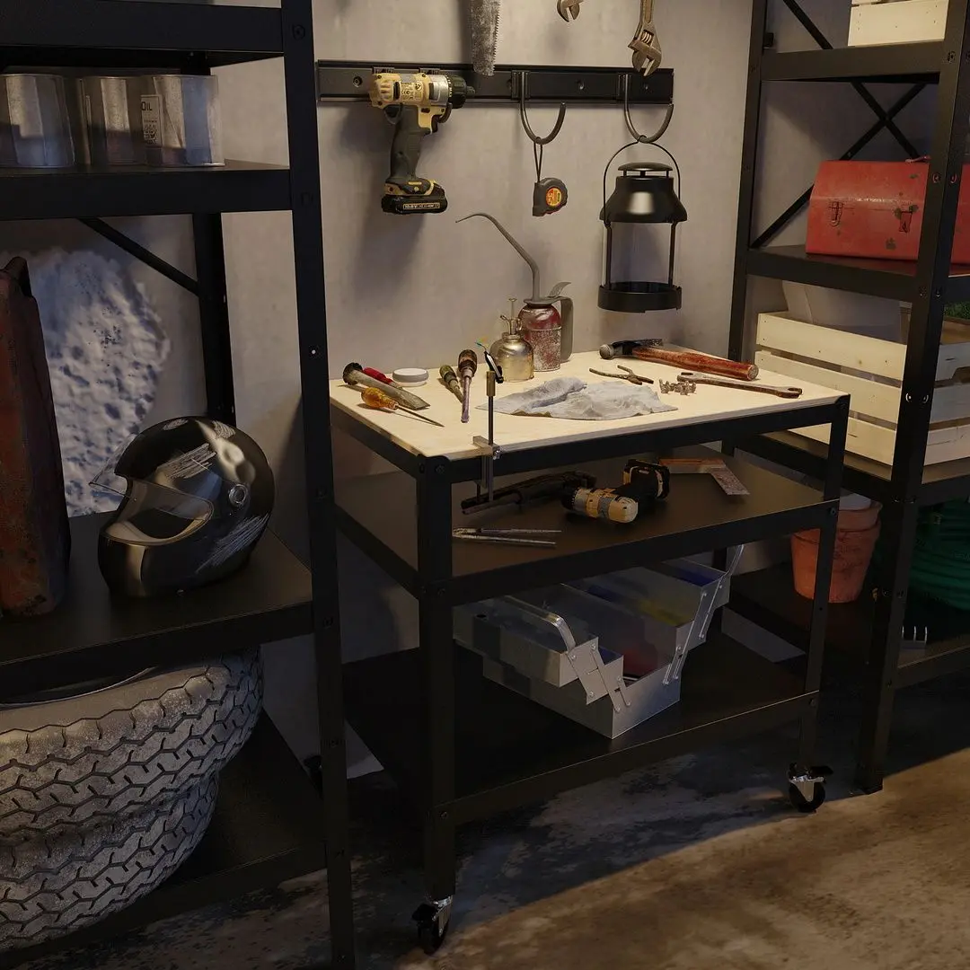 Стол сервировочный Ikea Bror фанера 85x55 (Черный/Сосна)