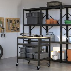 Стол сервировочный Ikea Bror фанера 85x55 (Черный/Сосна) Thumb