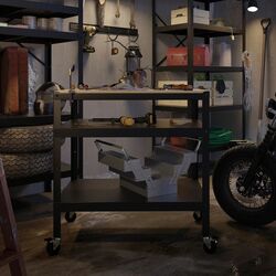 Стол сервировочный Ikea Bror фанера 85x55 (Черный/Сосна) Thumb