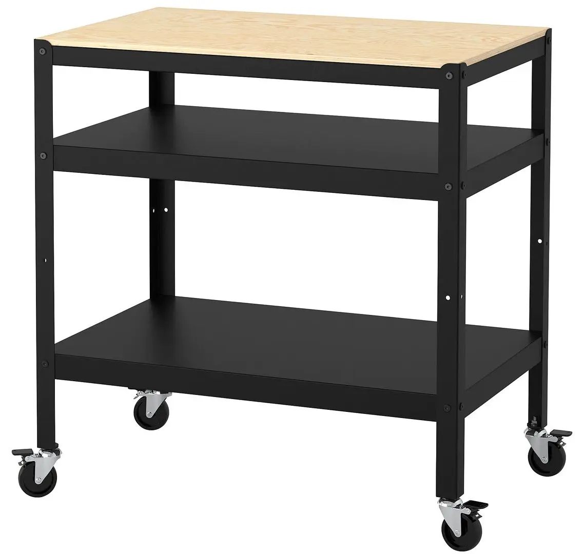 Стол сервировочный Ikea Bror фанера 85x55 (Черный/Сосна)