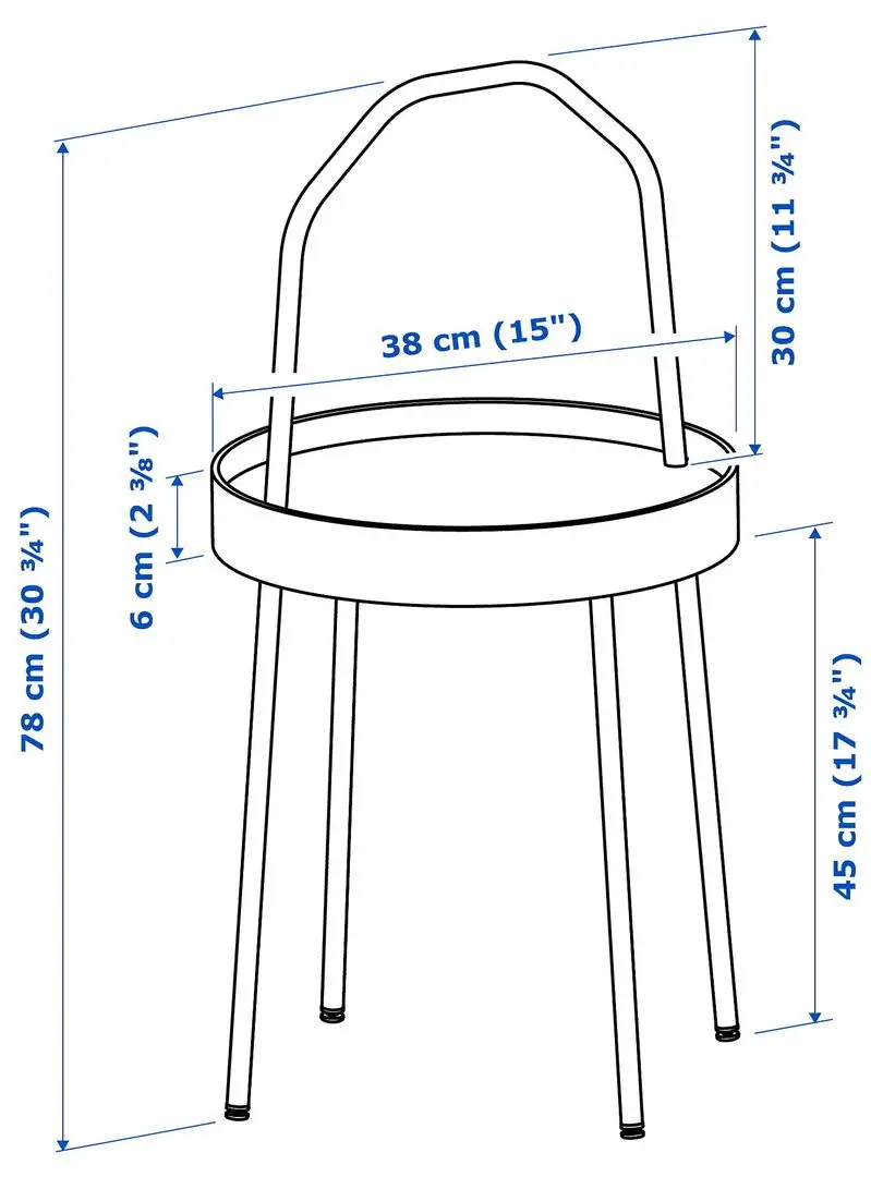 Masa de servit Ikea Burvik 38cm (Alb)