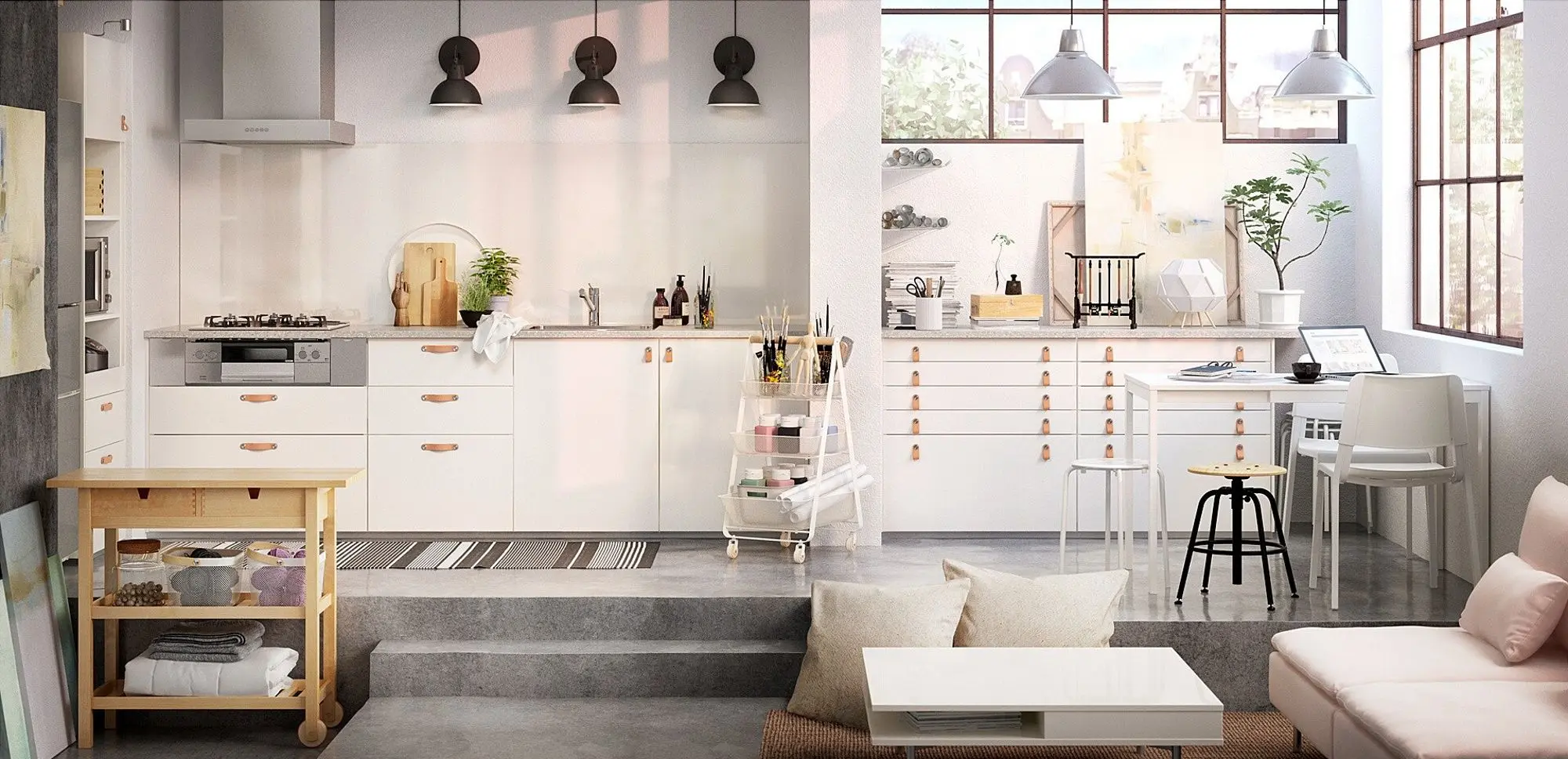 Masa de servit Ikea Forhoja 100x43 (Mesteacan)