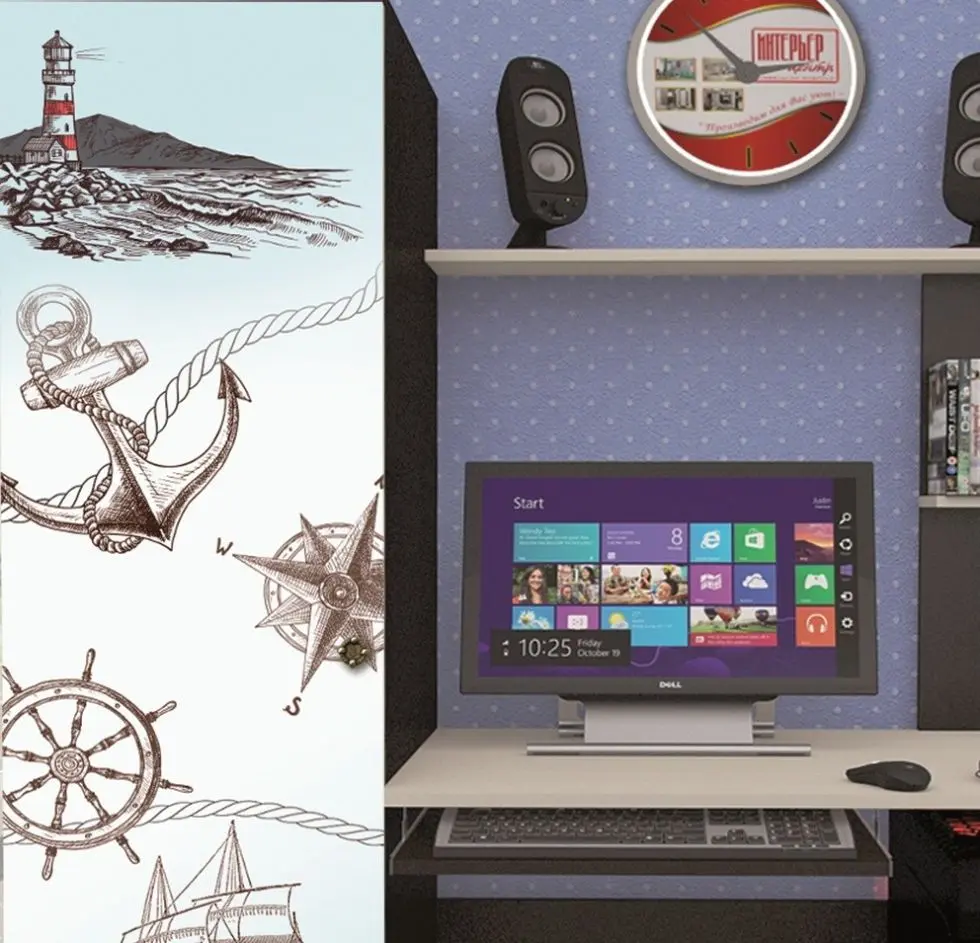 Masa de calculator Marcel Prod KC001 (Wenge/Birch/Photoprint)