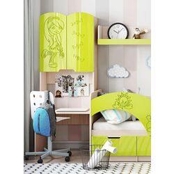 Masa pentru birou Миф Yunior 3 Mult (Bleached Oak/Lime Metallic)