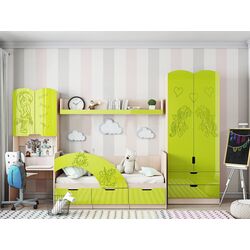 Masa pentru birou Миф Yunior 3 Mult (Bleached Oak/Lime Metallic) Thumb