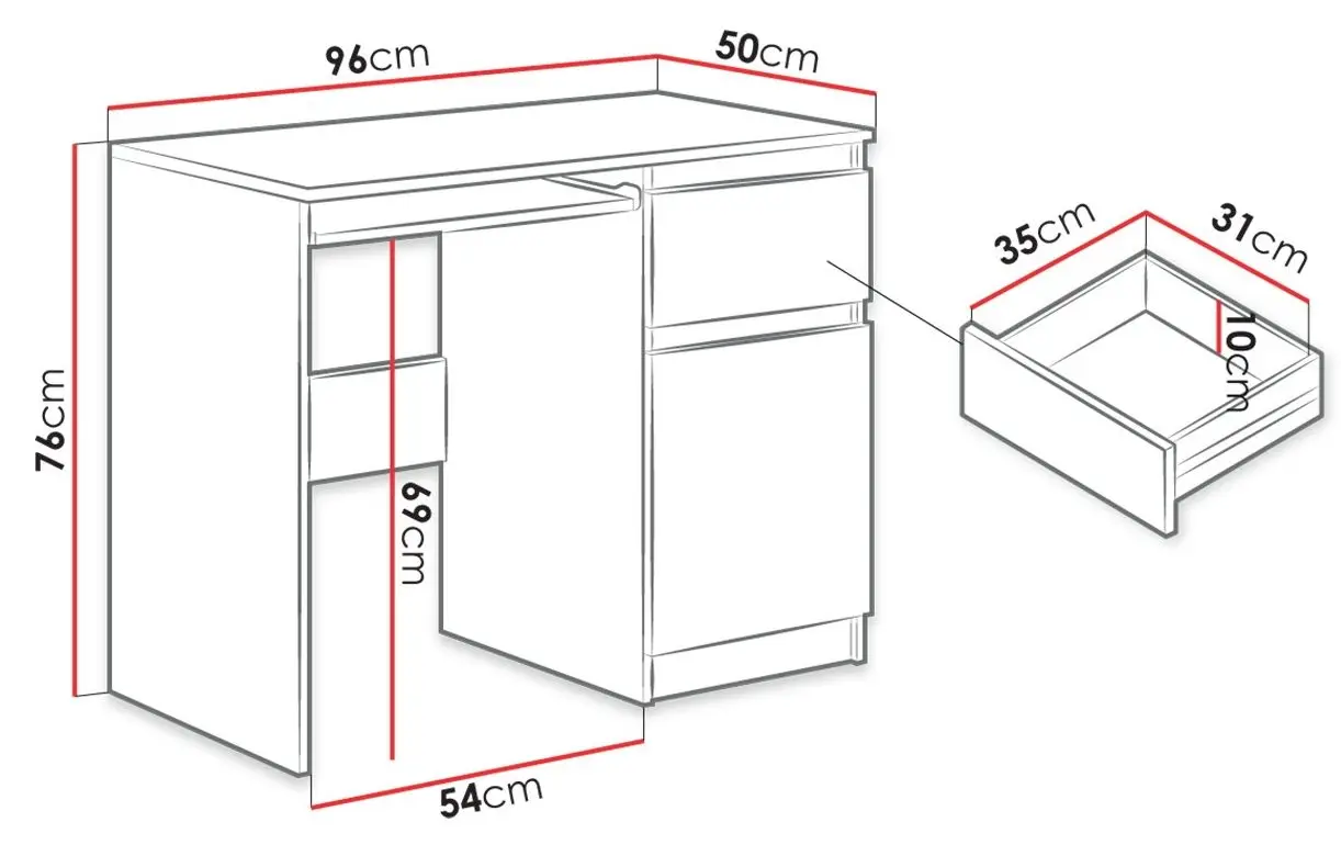Masa pentru calculator Mirjan24 N-33 Potapi/N-33 Princess (White/Pink)