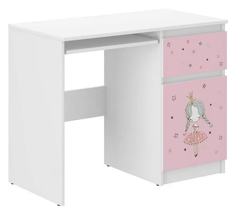 Masa pentru calculator Mirjan24 N-33 Potapi/N-33 Princess (White/Pink)