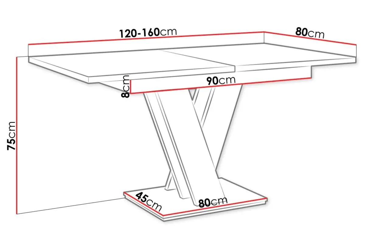 Стол раскладной Mirjan24 Herkulan/Masiv (Black Gloss) - 3