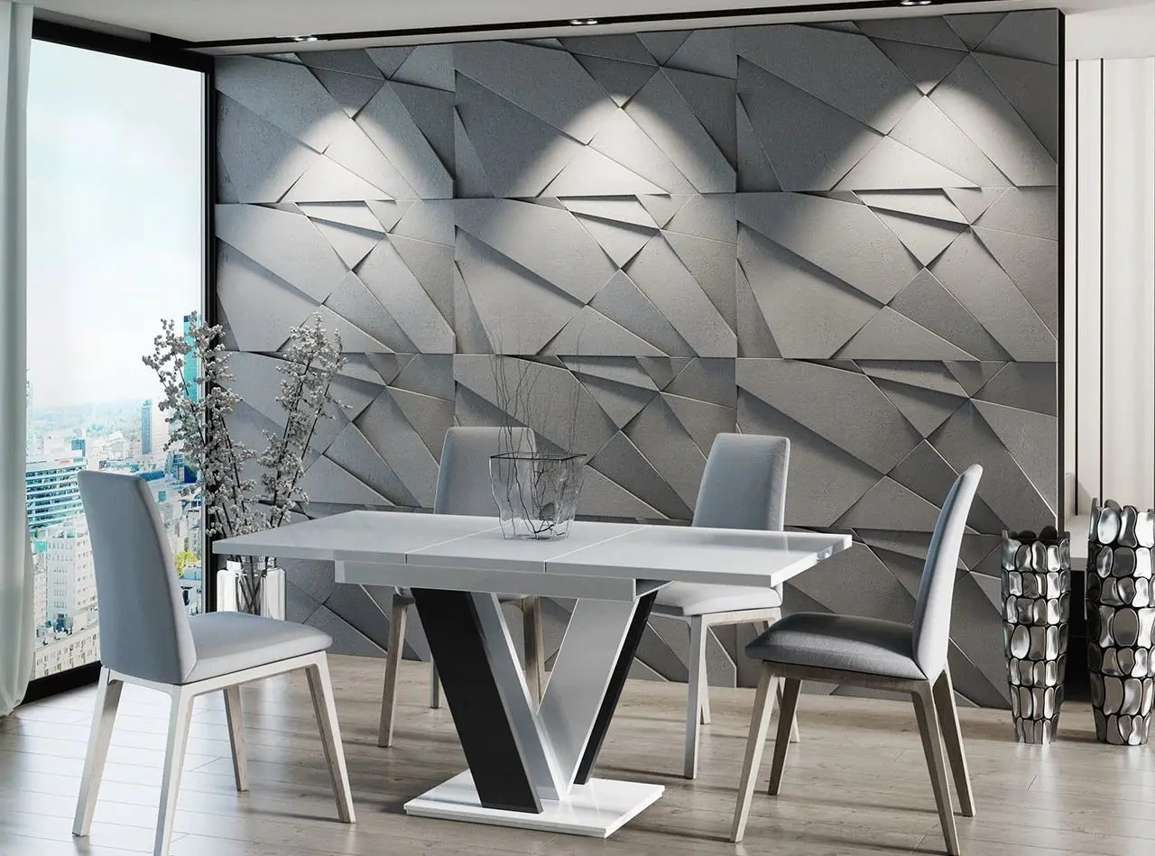 Masa extensibila Mirjan24 Herkulan/Masiv (White Gloss/Black Gloss) - 3