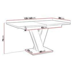 Masa extensibila Mirjan24 Herkulan/Masiv (White Gloss/Black Gloss) Thumb