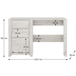 Masa de birou Tempo Kondela Angel Typ 80 (White Craft) Thumb