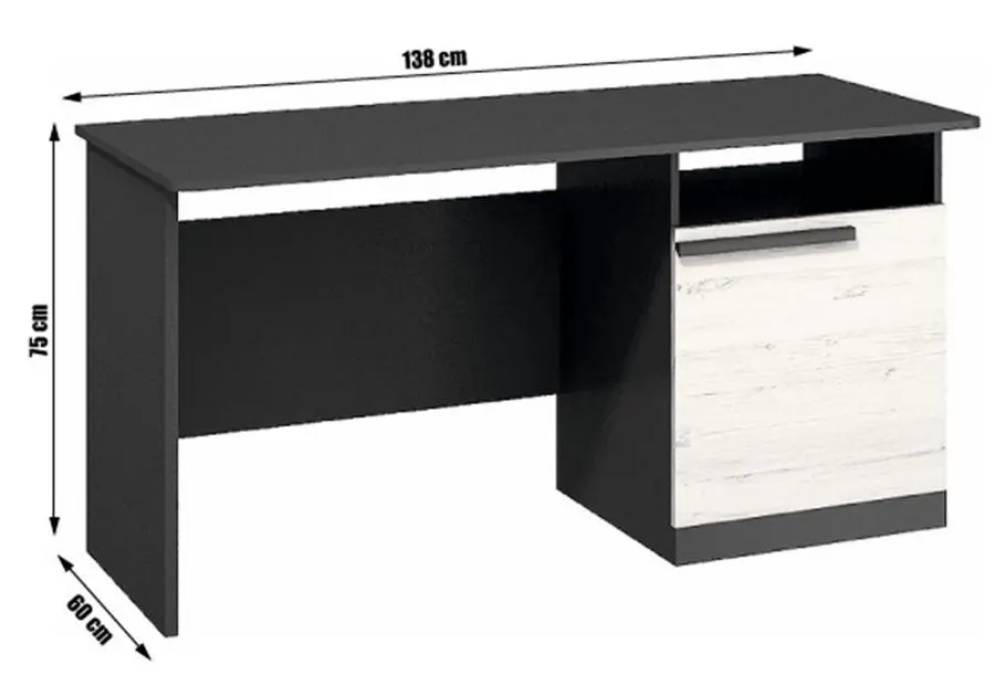 Письменный стол Mobhaus Beverly (Pine Andersen/Graphite Gray)