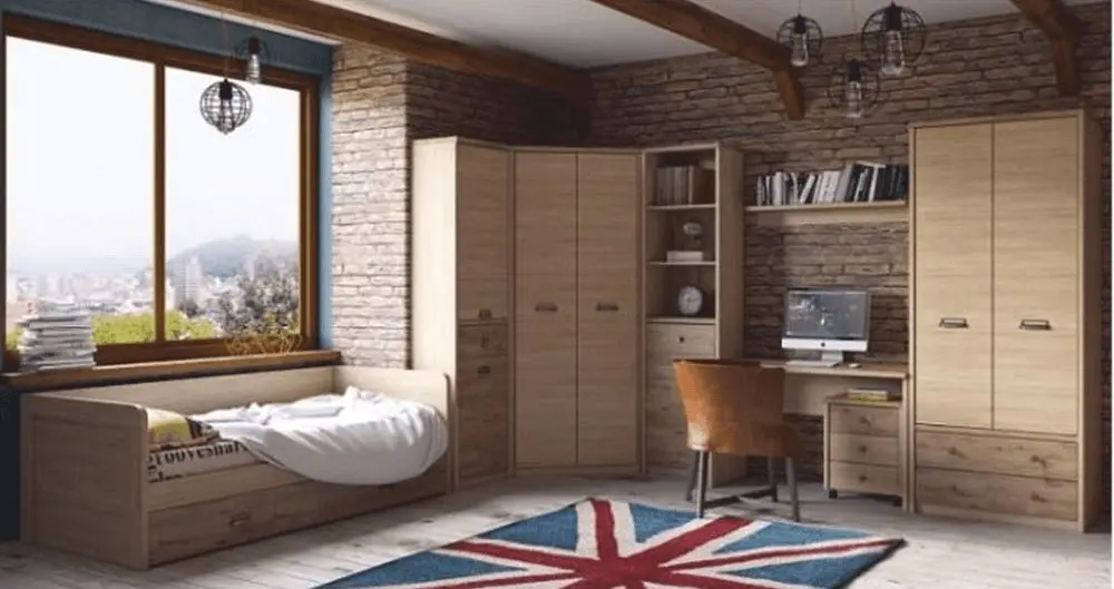 Masa de birou Mobhaus Diaz (Madura Oak/Wellington)