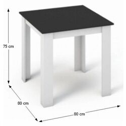 Стол Mobhaus Kraz 80x80 (White/Black) Thumb