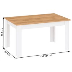 Стол Tempo Kondela Lanzette S (White/Craft Oak Golden) Thumb