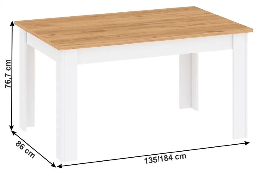 Стол Tempo Kondela Lanzette S (White/Craft Oak Golden) - 2